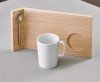 Clap Design RECTANGLE Kubek z Łyżeczką na Drewnianej Tacce 200 ml / Biały