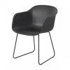 Muuto FIBER ARMCHAIR SLED BASE Krzesło - Czarne / Metalowa Rama
