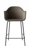 Menu HARBOUR Krzesło Barowe 102 cm Hoker Czarny - Siedzisko Tapicerowane Szarobeżowe