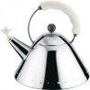 Alessi 9093 Stalowy Czajnik z Gwizdkiem Ptaszkiem 2 l / Biały