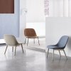 Muuto FIBER LOUNGE Fotel Tapicerowany - Skóra Brązowa Cognac / Rama Drewniana