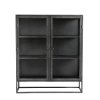 Muubs BOSTON Metalowa Witryna Przeszklona 130 cm / Czarna