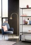 Hübsch PIPE Lampa Podłogowa z Marmurową Podstawą - Złota