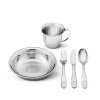 Georg Jensen ELEPHANT Stalowy Zestaw Naczyń i Sztućce dla Dzieci 5 El.