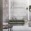 Muuto OUTLINE Sofa 3-Osobowa - Czarna Skóra / Czarne Nogi