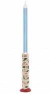 Villa Denmark STYLES Kolorowy Świecznik 21 cm Różowo - Zielony