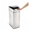 simplehuman TOUCH-BAR SLIM Kosz na Śmieci 40 l / Srebrny