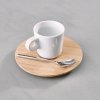 Clap Design CIRCLE Filiżanka z Drewnianym Spodkiem i Magnetyczną Łyżeczką / Zestaw do Kawy Espresso 70 ml