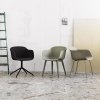 Muuto FIBER ARMCHAIR SWIVEL BASE Krzesło Obrotowe - Czarne / Metalowa Rama