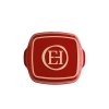 Emile Henry NATURAL CHIC Kwadratowa Forma - Naczynie do Zapiekania 28 cm Czerwona