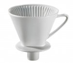 Cilio COFFEE Porcelanowy Filtr do Parzenia Kawy - Rozmiar 4 z Lejkiem / Biały