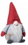 Sodahl CHRISTMAS Świąteczny Elf Dekoracyjny 21 cm Szaro-Czerwony