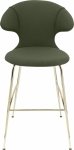 Umage TIME FLIES Hoker - Tapicerowane Krzesło Barowe na Mosiężnych Nogach 112 cm / Zielone