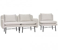 Hübsch SOFT Sofa Modułowa 3 El. Jasnoszara