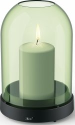 Zack TREVO Świecznik - Lampion ze Szklanym Kloszem 20,3 cm / Zielony