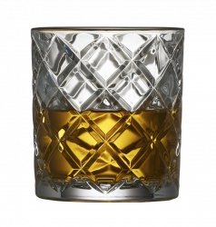 Lyngby Glass DIAMOND Szklanki do Whisky, Drinków 350 ml 6 Szt. Złote