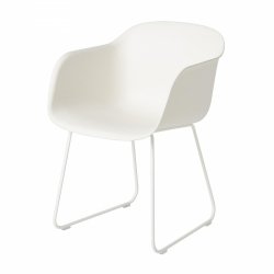 Muuto FIBER ARMCHAIR SLED BASE Krzesło - Białe / Metalowa Rama