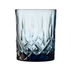Lyngby Glass SORRENTO Kolorowe Szklanki do Drinków, Whisky 320 ml 4 Szt. / Niebieskie