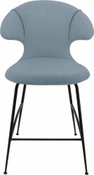 Umage TIME FLIES Hoker - Tapicerowane Krzesło Barowe na Czarnych Nogach 102 cm / Błękitne