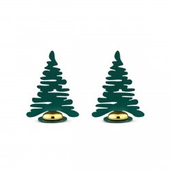 Alessi BARK Zestaw 2 Choinek Świątecznych - Uchwyt na Wizytówki dla Gości - Zielony