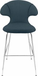 Umage TIME FLIES Hoker - Tapicerowane Krzesło Barowe na Chromowanych Nogach 112 cm / Niebieskie