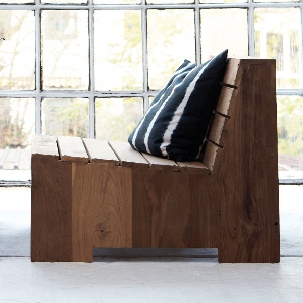 House Doctor WOODIE Lounge Chair - Fotel Ogrodowy z Drewna Tekowego