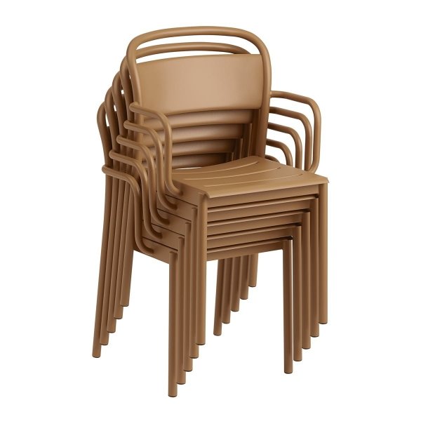 Muuto LINEAR Ogrodowe Krzesło Metalowe z Podłokietnikiem / Szare