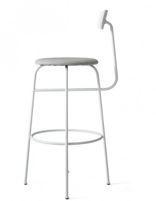 Menu AFTEROOM Stołek Krzesło Barowe 102 cm Hoker Tapicerowany Biały - White Melange