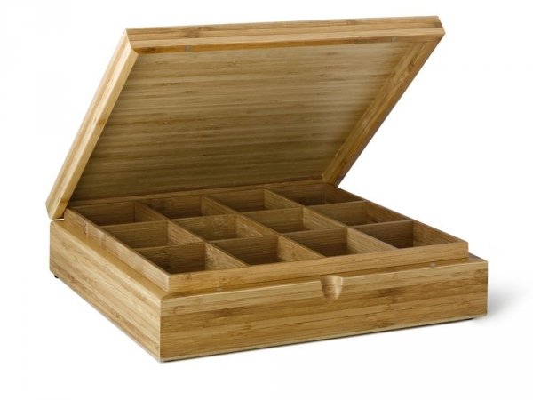 Bredemeijer TEA BOX Drewniany Pojemnik na Herbatę w Saszetkach / Naturalny