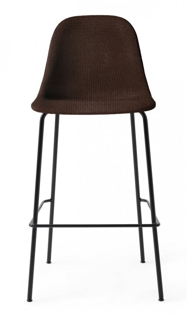 Menu HARBOUR SIDE Krzesło Barowe 112 cm Hoker Czarny - Siedzisko Tapicerowane Brązowe