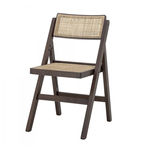 Bloomingville LOUPE Krzesło Składane z Drewna Kauczukowego / Brązowe