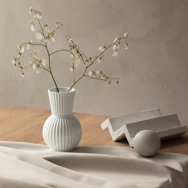 Lyngby Porcelain TURA Wazon do Kwiatów 18 cm Biały
