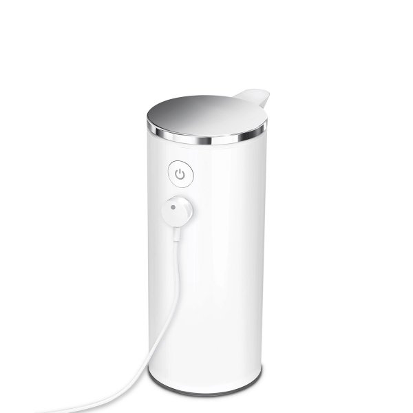 Simplehuman SENSOR Stalowy Automatyczny Dozownik do Mydła, Płynu, Żelu Antybakteryjnego - Akumulatorowy 266 ml Biały