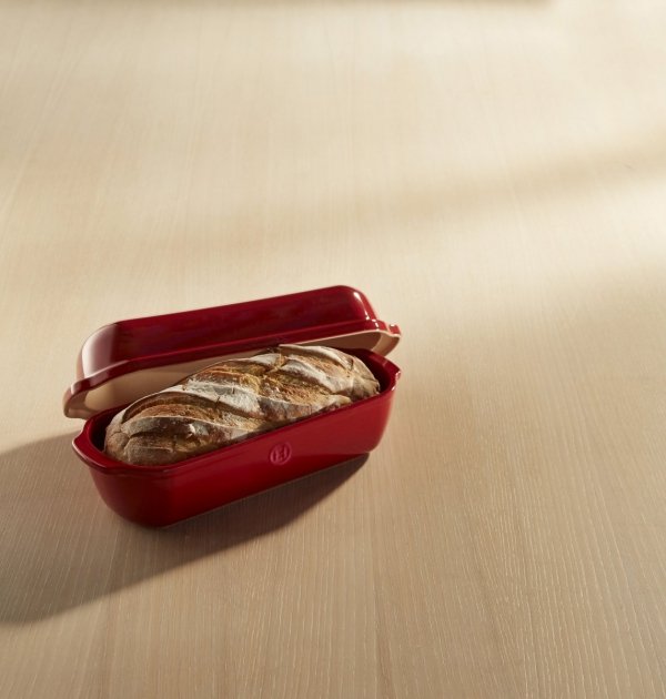 Emile Henry NATURE Ceramiczna Forma do Pieczenia Chleba 4,5 l Czerwona