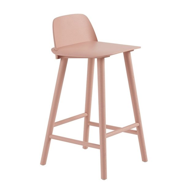 Muuto NERD Hoker - Krzesło Barowe 79 cm Różowy Tan Rose