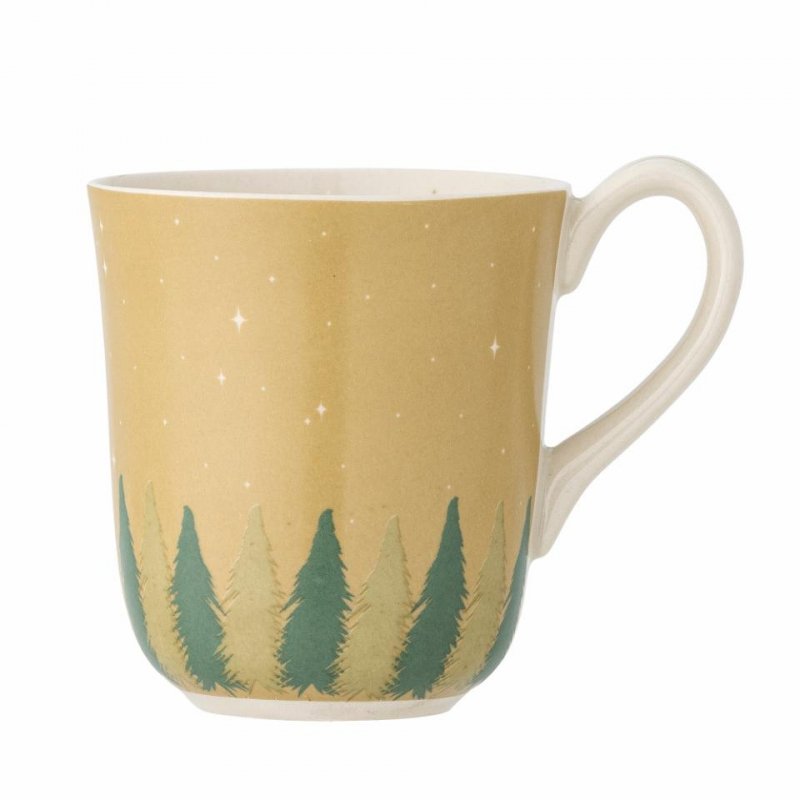 Bloomingville CHRISTMAS SPRUCE Świąteczny Kubek 350 ml Zielony / Choinki
