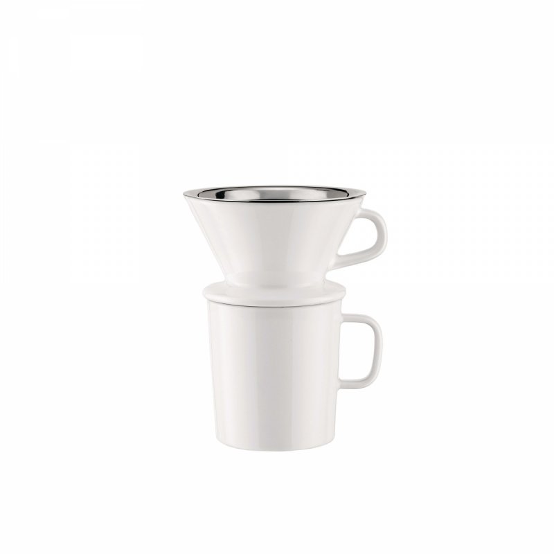 Alessi COFFEE Zestaw do Parzenia Slow Coffee / Dzbanek z Filtrem i Ręczny Młynek do Kawy