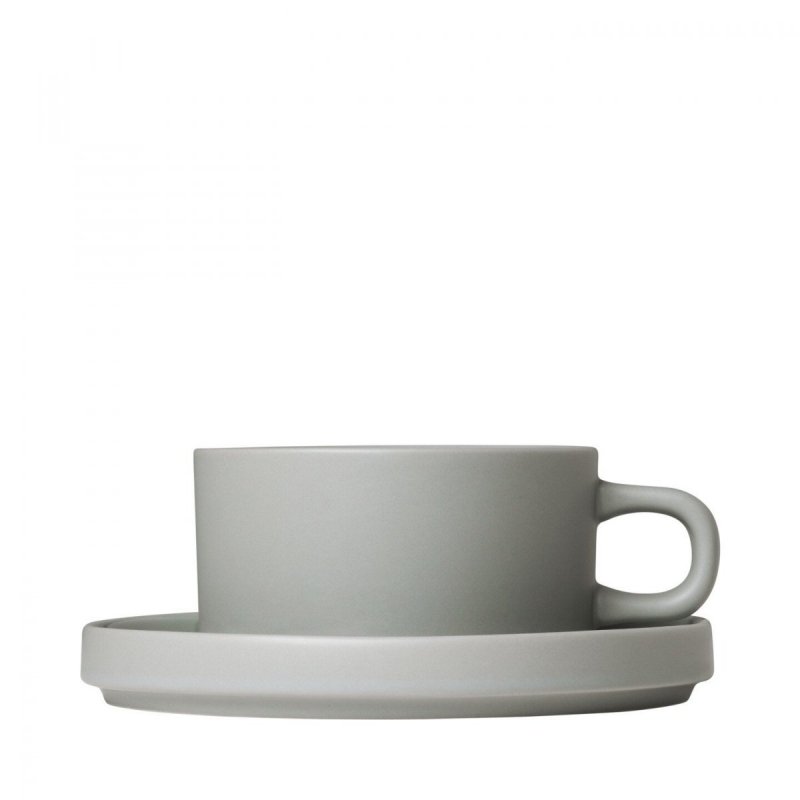 Blomus PILAR Filiżanka ze Spodkiem do Herbaty 170 ml 2 Szt. Szara Mirage Grey
