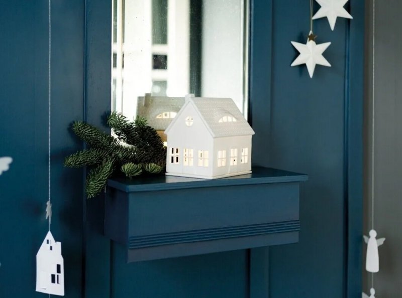 Rader HOME Świecznik - Lampion - Domek z Poddaszem 14,5 cm / Biały
