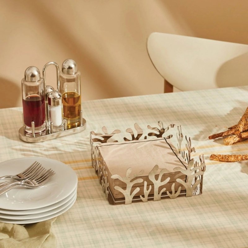 Alessi MEDITERRANEO Serwetnik Stalowy / Srebrny Polerowany 