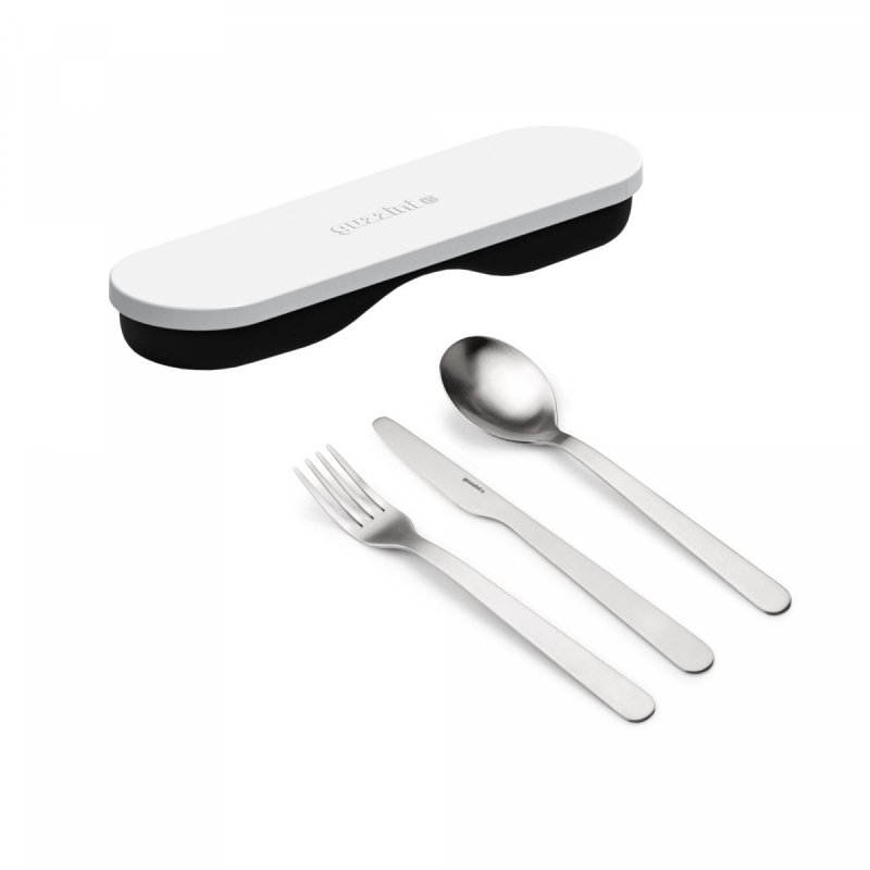 Guzzini STORE GO Sztućce Podróżne w Etui / Białe