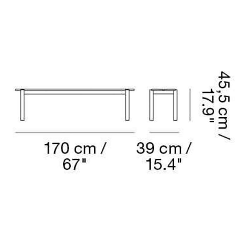 Muuto LINEAR Zestaw Mebli Ogrodowych - Stół 200 cm + 2 Ławki - Biały