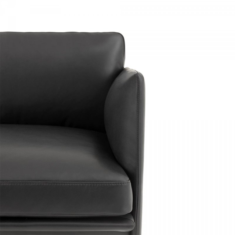 Muuto OUTLINE Sofa 2-Osobowa - Jasnoszara - Tkanina Vancouver 14 / Czarne Nogi