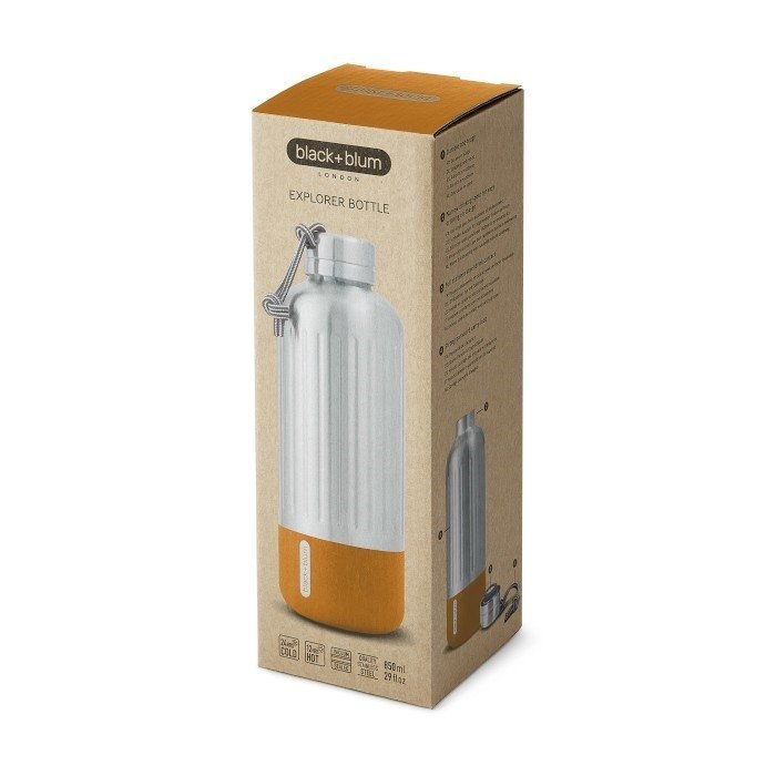black+blum EXPLORER Stalowa Butelka Termiczna do Wody 850 ml / Pomarańczowa