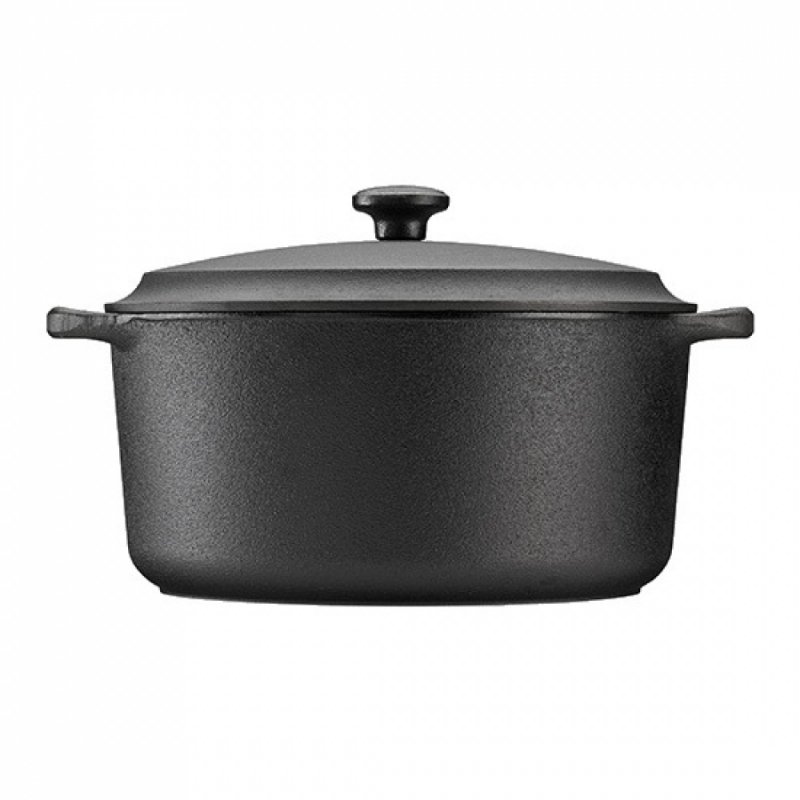 Skeppshult CLASSIC Garnek Żeliwny z Pokrywką 5,5 l / Czarny