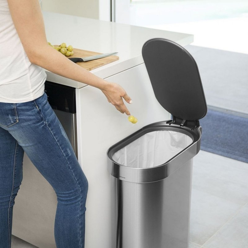 simplehuman SLIM Kosz na Śmieci 45 l Pedałowy Stal FPP - Srebrny