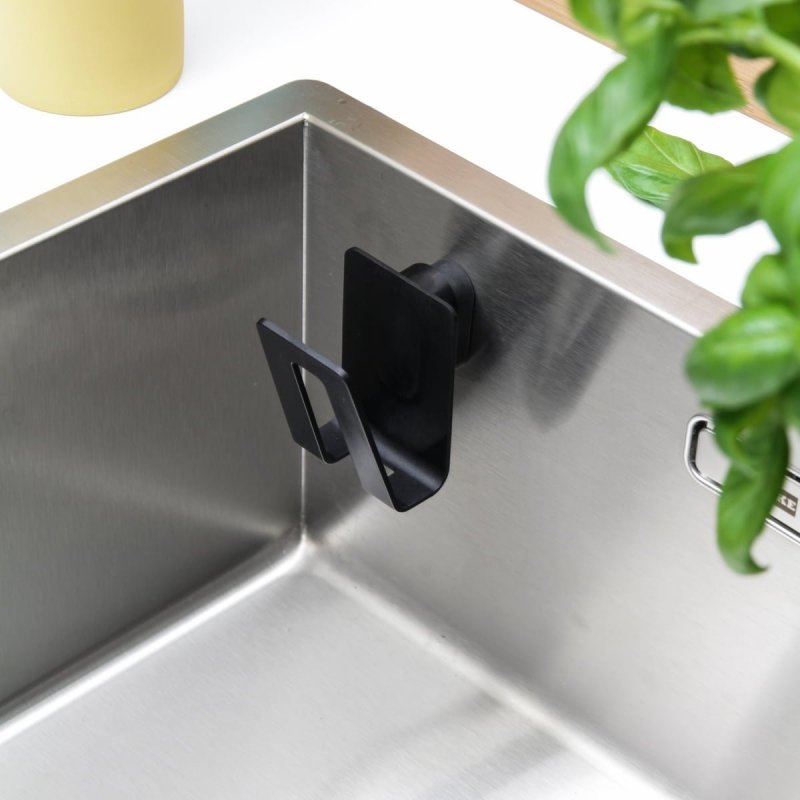 Happy Sinks KITCHEN Magnetyczny Uchwyt na Gąbkę do Zlewu / Czarny Biokompozyt