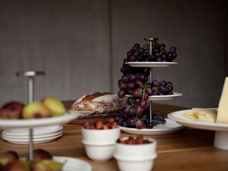 skandynawska patera do bufetu porcelana offwhite