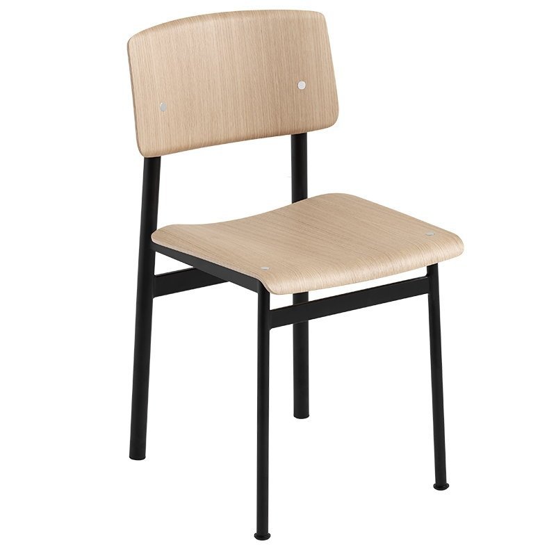 Muuto LOFT Krzesło - Czarne/Siedzisko Dębowe