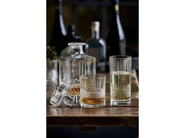 Lyngby Glass BRILLANTE Karafka + Kryształowe Szklanki do Whisky, Drinków 340 ml 4 Szt.